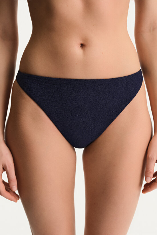 Navy Hailey Minimal Slip Bikini Bottom - 1
