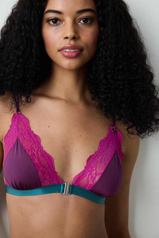Micro Lace Triangle Multi Colour Bralet - 3