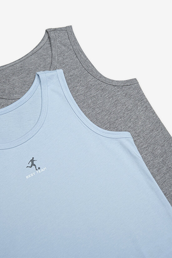 Erkek Çocuk Best Team Pamuklu 2li Çok Renkli Atlet - 4