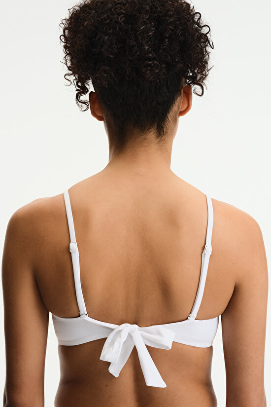 Beyaz Straplez Cup Bikini Üstü - 2