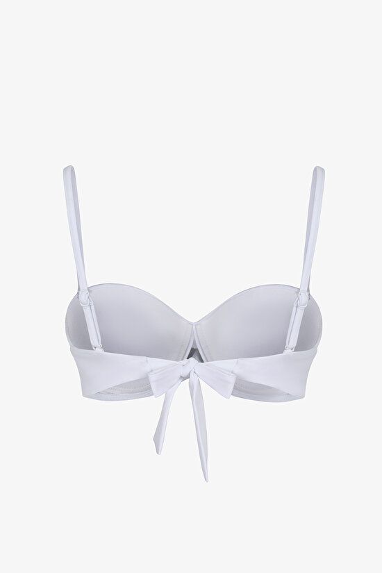 Beyaz Straplez Cup Bikini Üstü - 12