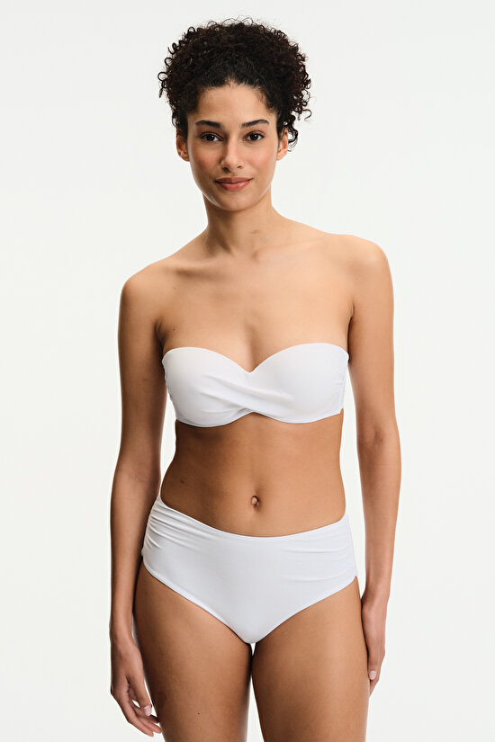 Beyaz Straplez Cup Bikini Üstü - 3
