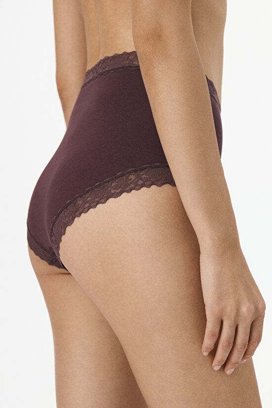 Brown Comfy Cotton High-Waist Slip Briefs - 2