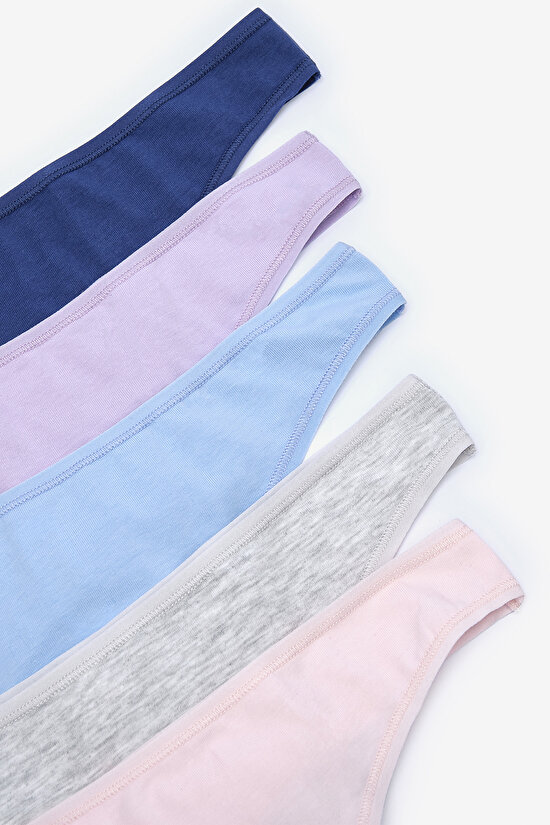 Blue Bloom Pamuklu 5li Çok Renkli Tanga Külot - 5