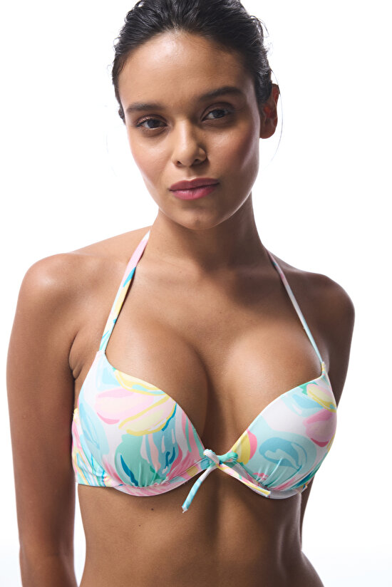 Yaprak Desenli Dream Push Up Bikini Üstü - 1