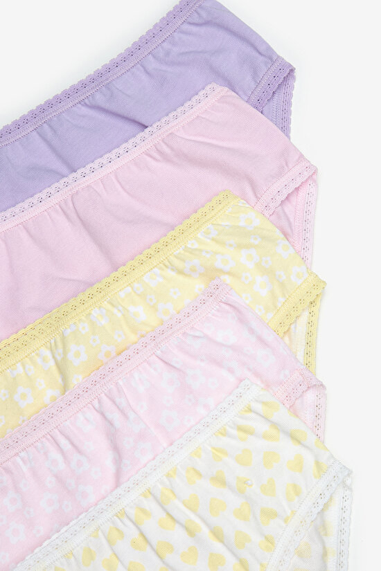 Kız Çocuk Soft Colors 5li Çok Renkli Slip Külot - 7