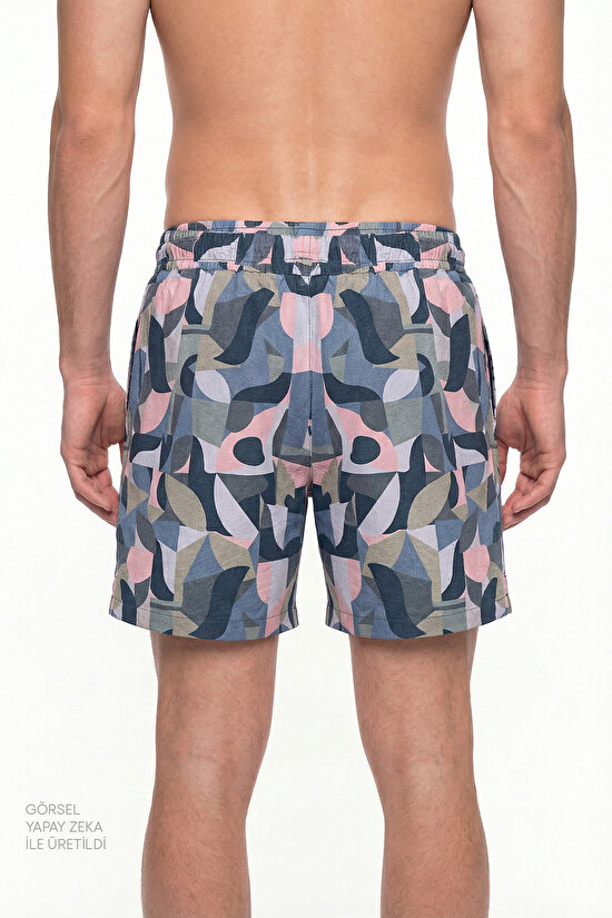 Man Multicolor Mindfulness Pattern Shorts - 2