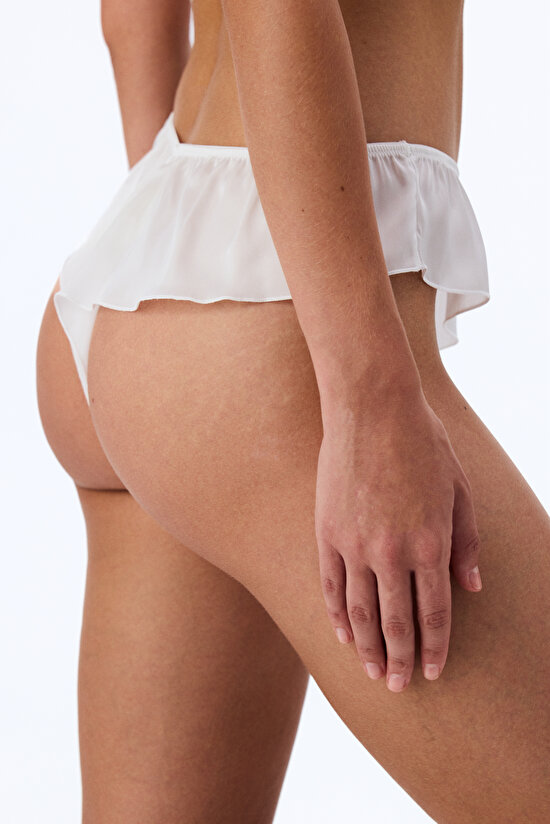 Kırık Beyaz French Düşük Bel Tanga - 2