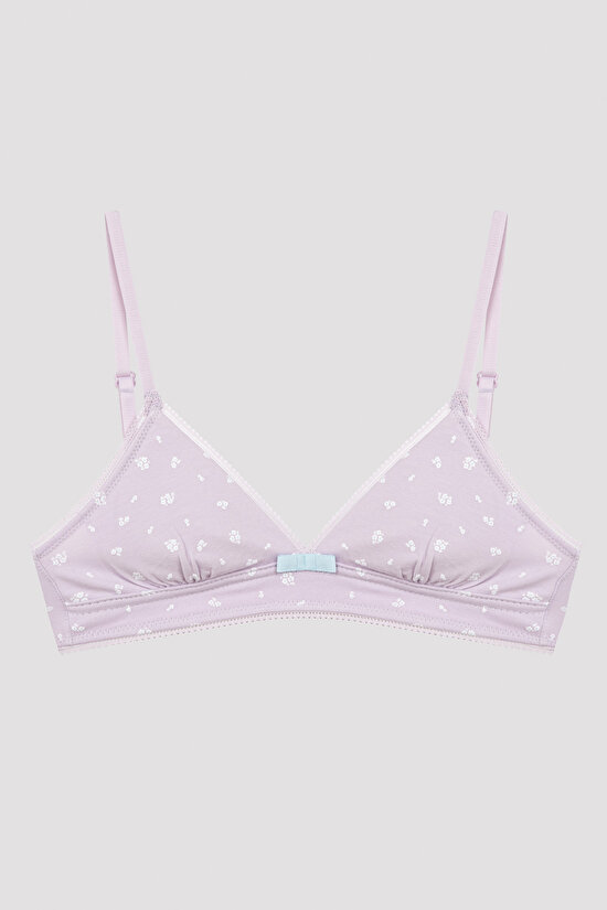 Çok Renkli Kız Çocuk My First Bra Mor İşlemeli 2'li Büstiyer - 5