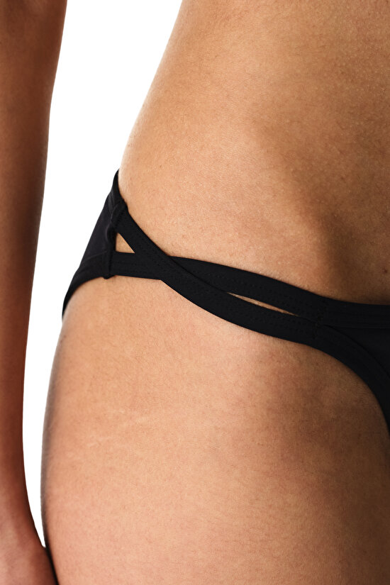 Black Mollie Cross Bikini Bottom - 3