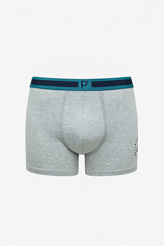 Erkek Pamuklu Slogan 3lü Çok Renkli Boxer - 3