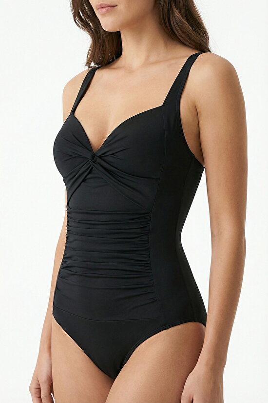 Siyah Büzgülü Mayo - 4