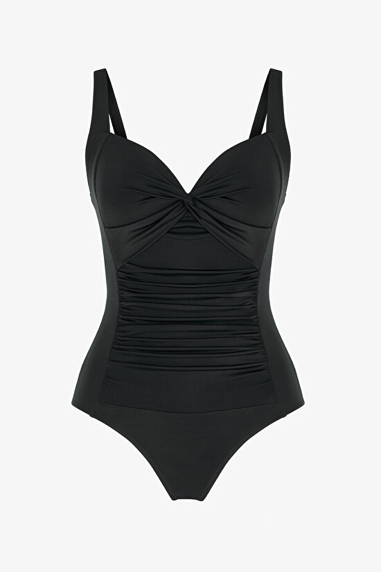 Siyah Büzgülü Mayo - 12