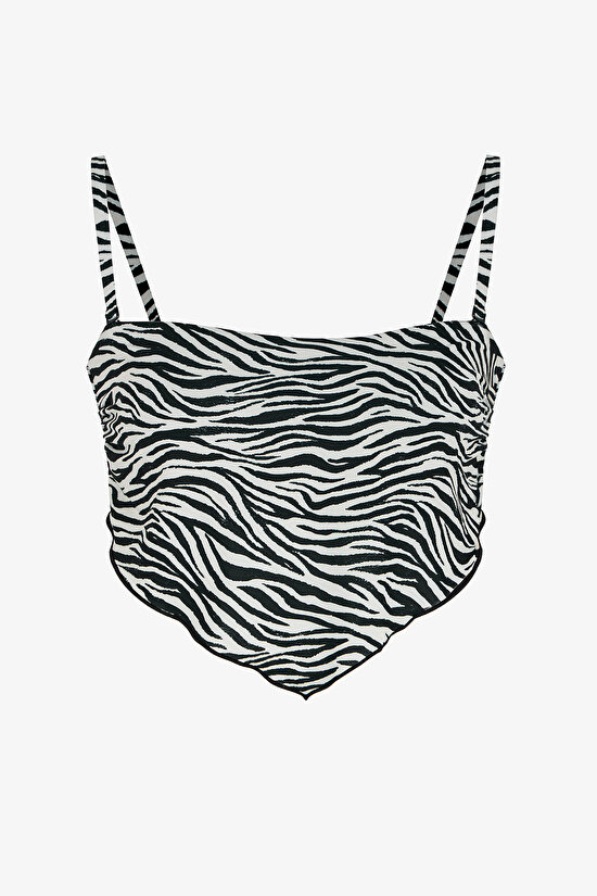 Wıld Zebra Scarf Bikini Top - 7