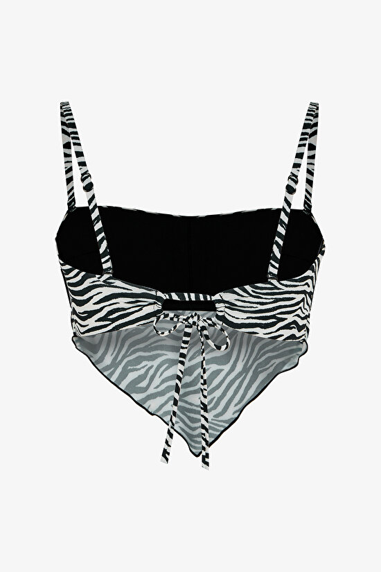 Wıld Zebra Scarf Bikini Top - 8