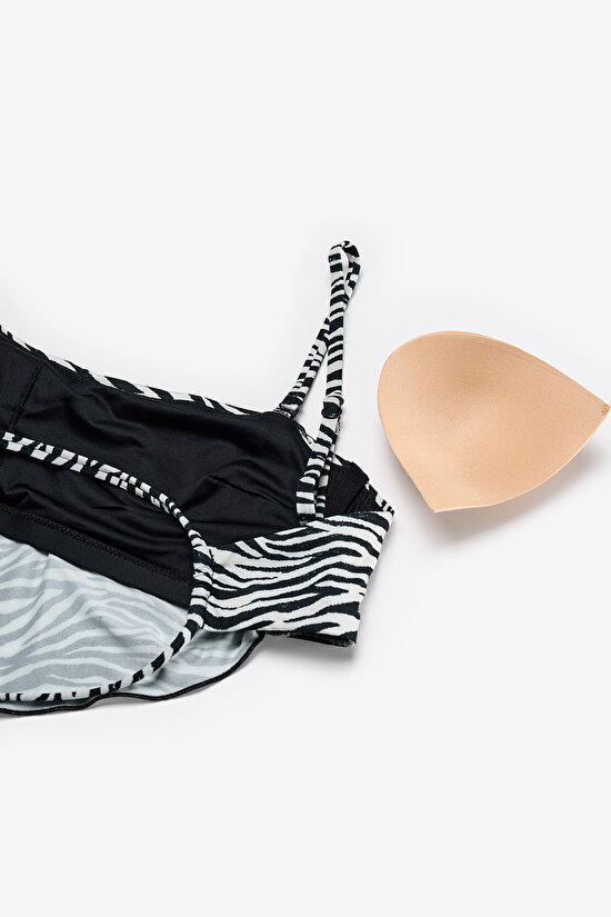 Wıld Zebra Scarf Bikini Top - 9