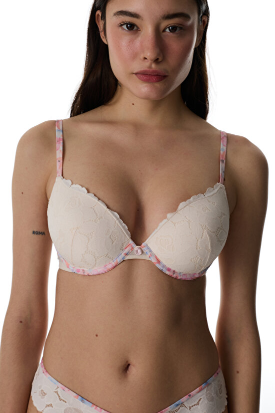 Bej Viva Lace Dantel Sütyen - 4