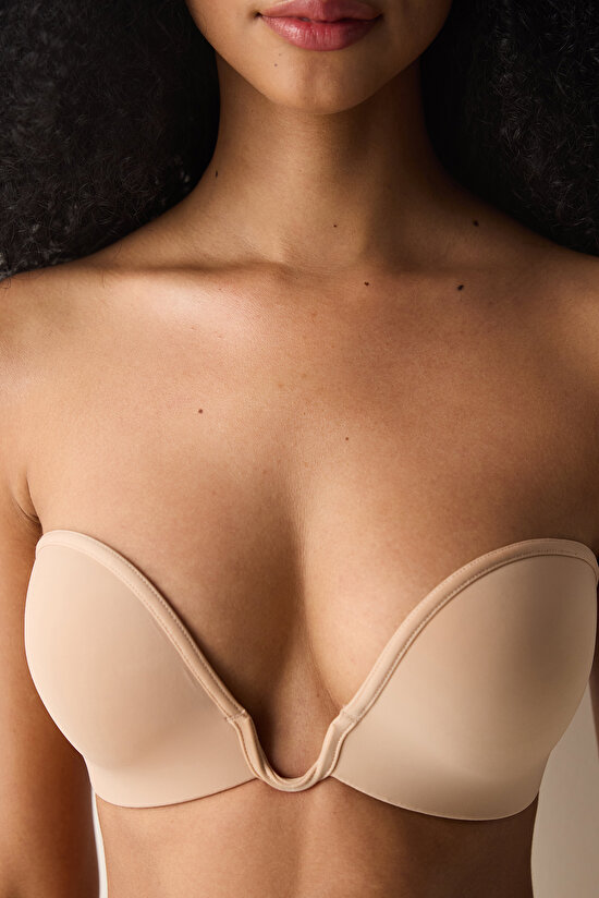 Push Up Wireless U Wire Deep Bej Dekolte Sütyen Push Up Wireless U Wire Deep Bej Dekolte Sütyen - 3