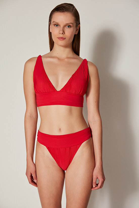 Red Amelia Bralette Bikini Set - 2
