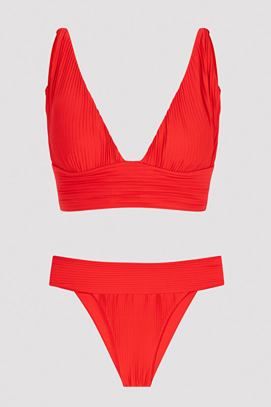 Kırmızı Amelia Bralet Bikini Takımı-Özgür Masur Koleksiyonu - 8