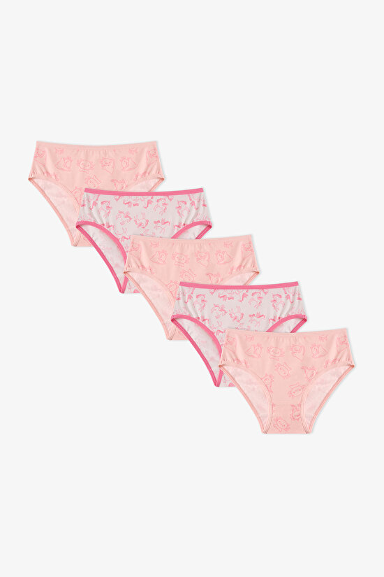 Girls' Pink Flying Unicorn Patterned 5-Pack Slip - 1