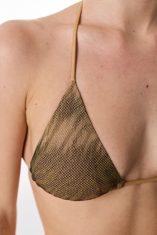 Renkli Destini Üçgen Bikini Üstü - 4