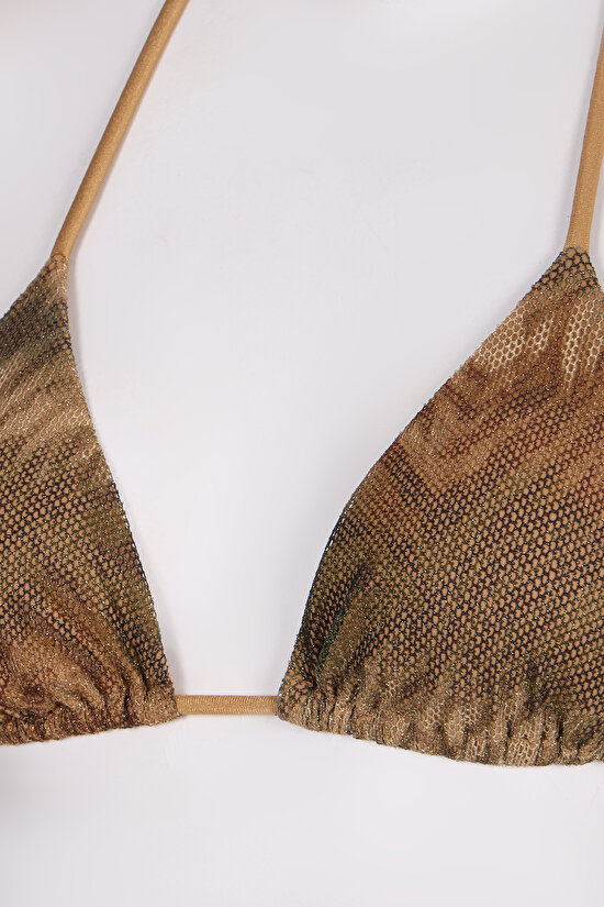 Renkli Destini Üçgen Bikini Üstü - 8