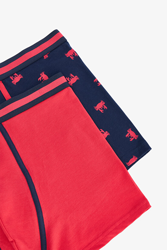 Erkek Pointed Red 2li Çok Renkli Boxer Külot Erkek Pointed Red 2li Çok Renkli Boxer Külot - 4