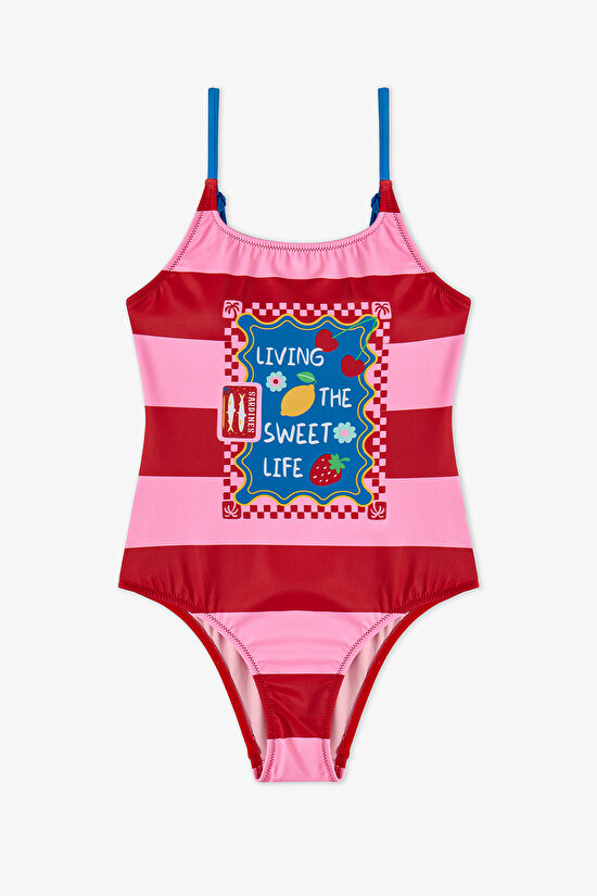 Red Teen Sweet Life Swimsuit - 1