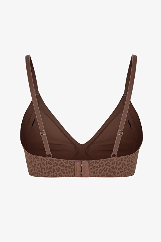 Kahverengi Invisible Görünmez Ribbed Üçgen Sütyen - 2