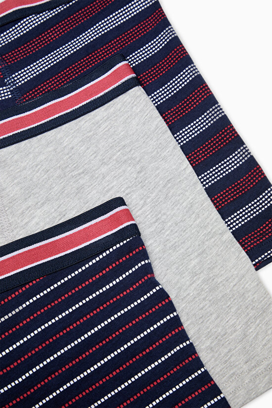 Man Red Stripe 3in1 Multi Colour Boxer - 5