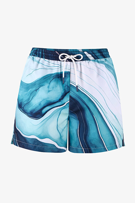 Man Multicolor Marble Shorts - 4