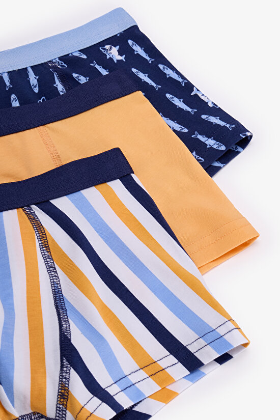 Renkli Erkek Çocuk Sardines 3'lü Boxer - 5