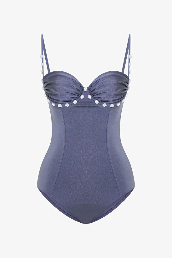 Grey Seashell Dark Swimsuit - Gamze Erçel Collection Grey Seashell Dark Swimsuit - Gamze Erçel Collection - 10