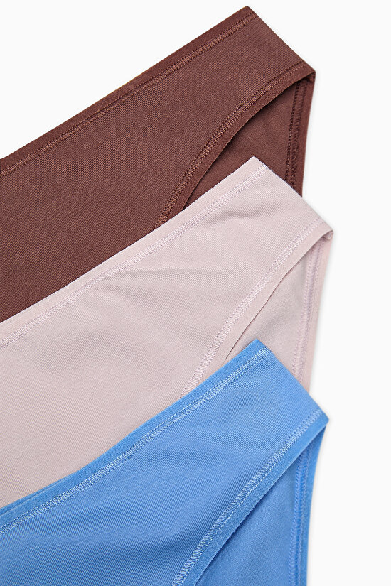 Cloud & Earth Pamuklu 3lü Çok Renkli Slip Külot - 5