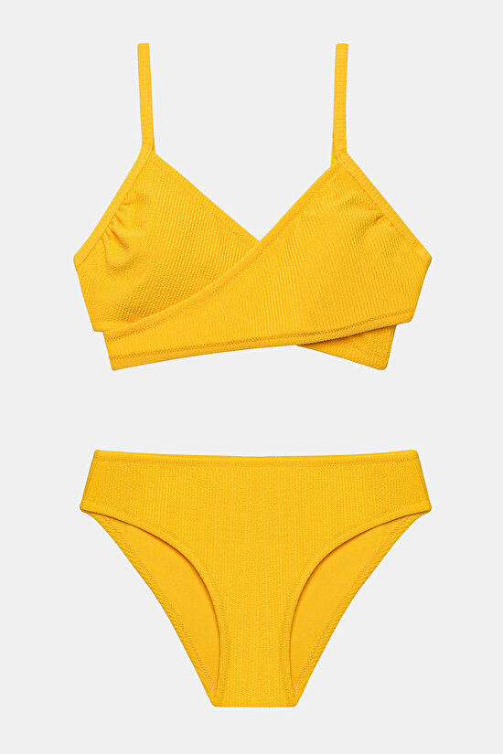 Genç Kız Lemon Wrapy Triangle Üçgen Sarı Bikini Takımı - 1