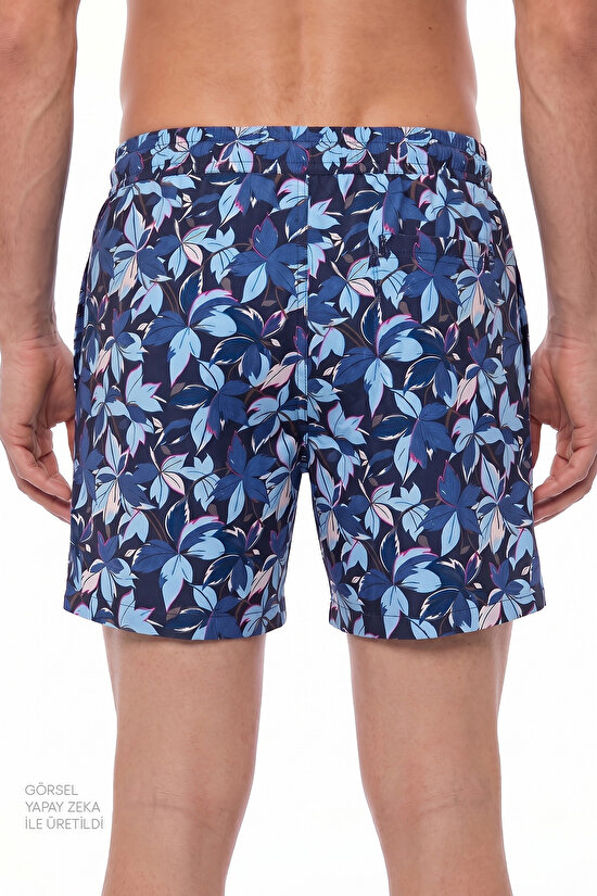 Men's Surf View Leaf Patterned Shorts - 3