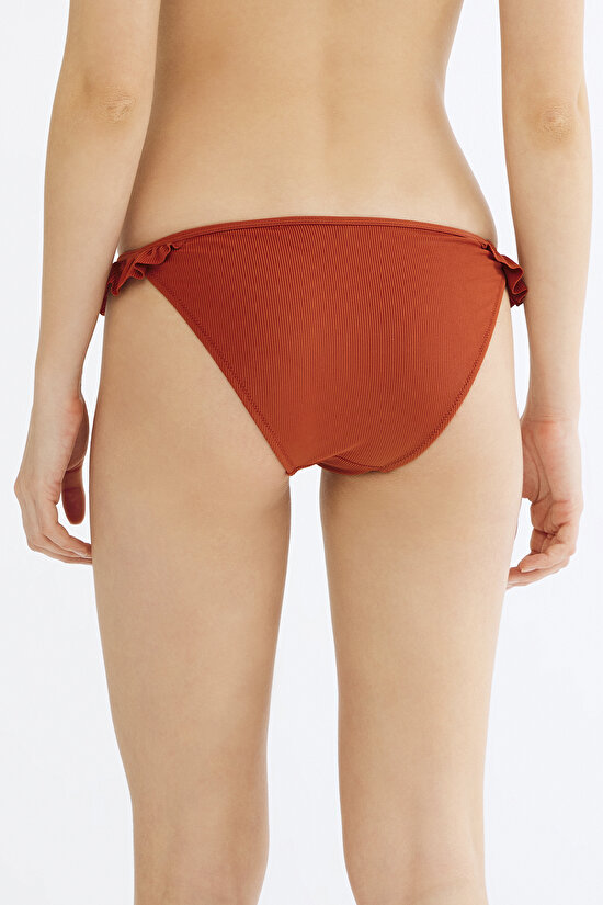 Turuncu Tuva Frill Side Bikini Altı - 3