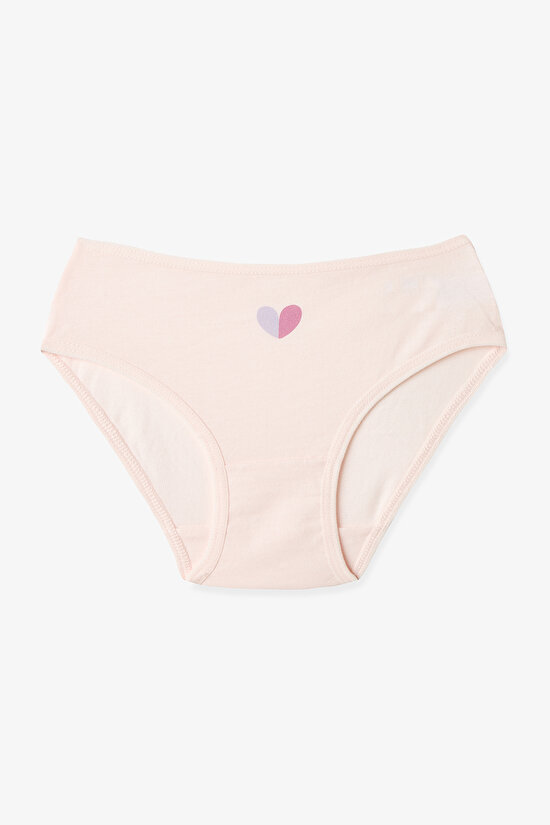 Kız Çocuk Kalp Desenli Çizgili 5'li Külot - 3