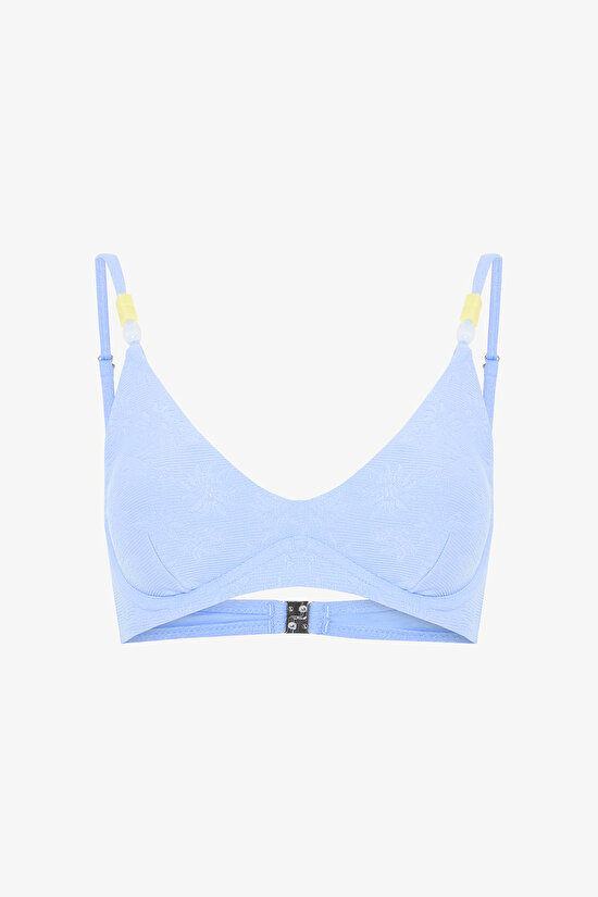 Light Blue Juno Boned Bralette Bikini Top - 5