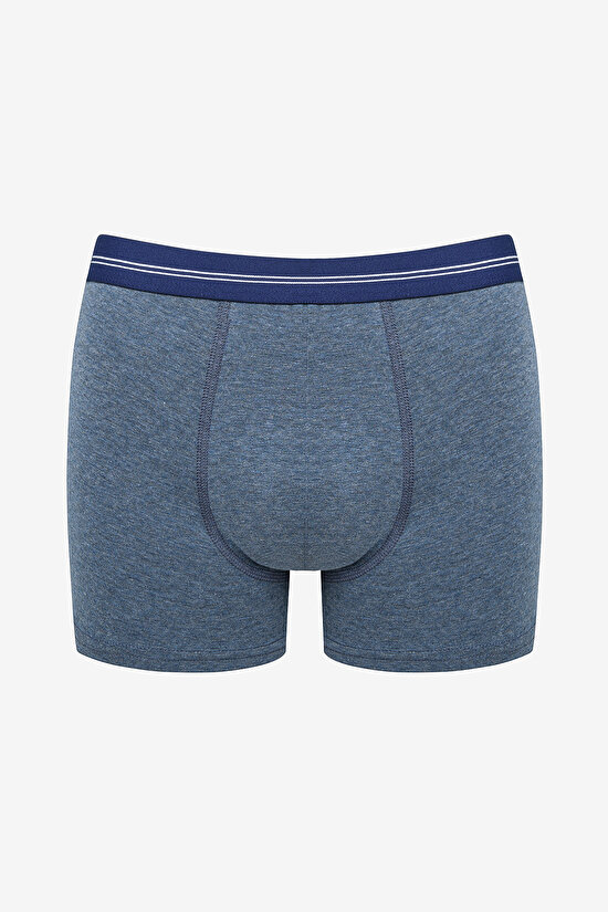 Erkek Pamuklu Triangle İndigo Boxer - 4