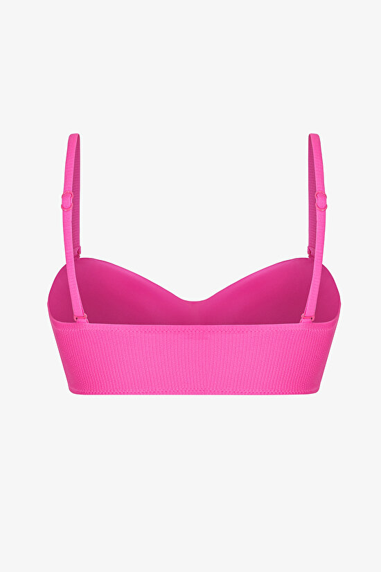 Bright Pink Nena Strapless Knot Bikini Top - 10