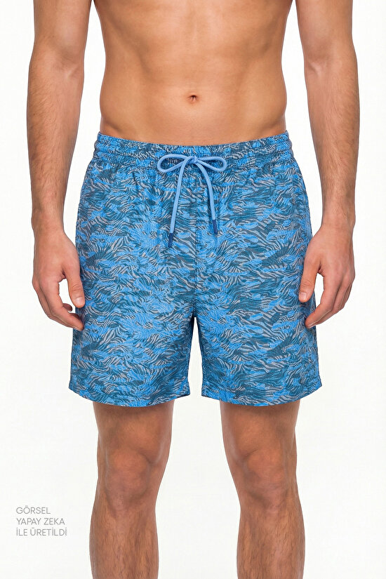 Man Multicolor Belt Deep Zebra Shorts - 1