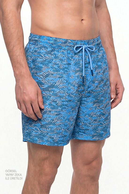 Man Multicolor Belt Deep Zebra Shorts - 3