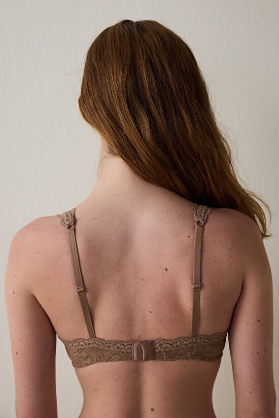 Açık Kahverengi Donna Dantelli Balenli Dolgusuz Toparlayıcı Sütyen - 6