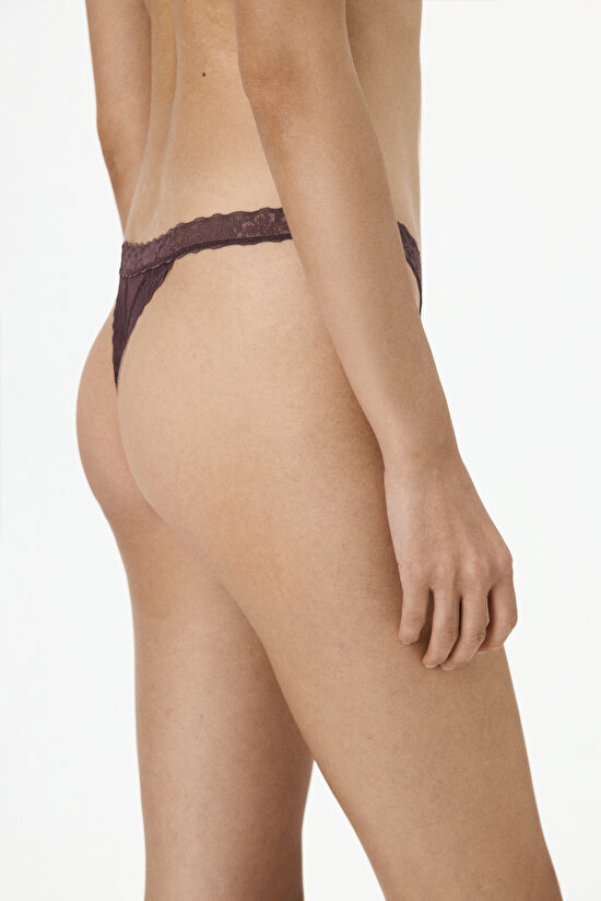 Brown Comfy Cotton Thong Briefs - 2