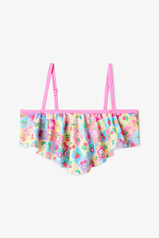 Renkli Kız Çocuk Cute Bandeau Bikini Takımı - 2