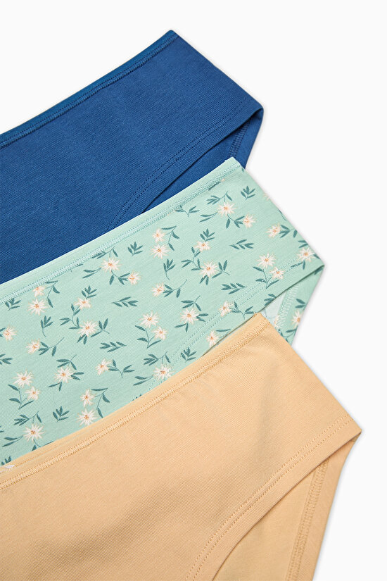 Daisy Day Pamuklu 3lü Çok Renkli Hipster Külot - 5