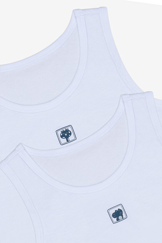 Erkek Çocuk Croco Pamuklu 2li Çok Renkli Atlet - 4