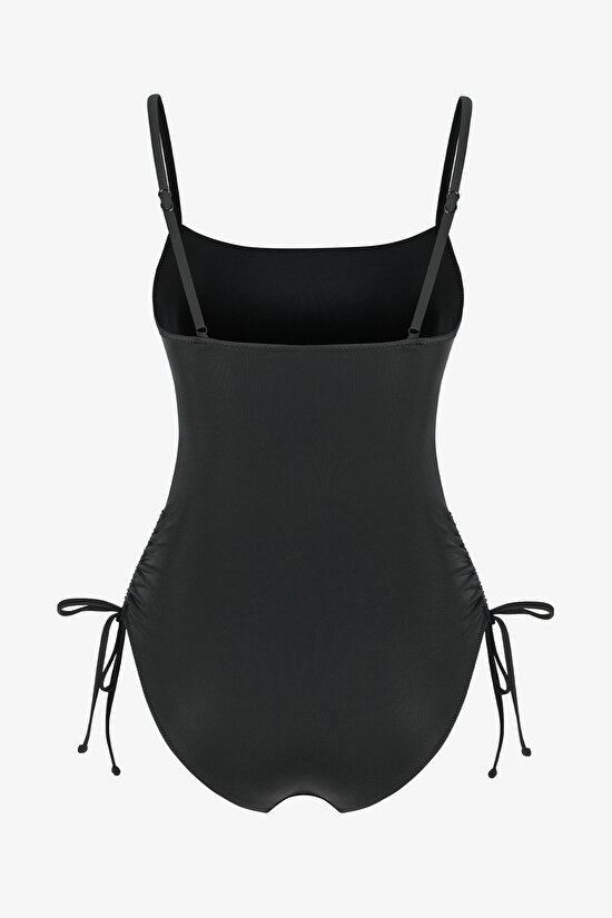 Black Strapless Underwire Swimsuit - 9